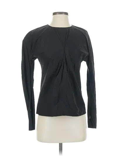 Pre-owned Calvin Klein Long Sleeve Top Black Crew Neck Tops