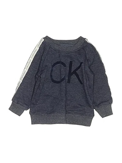 Pre-owned Calvin Klein Kids' Long Sleeve Top Gray Tops