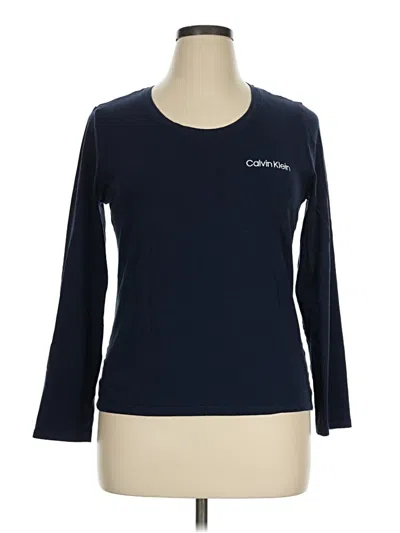 Pre-owned Calvin Klein Long Sleeve T-shirt In Blue