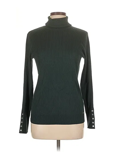 Pre-owned Calvin Klein Long Sleeve Turtleneck In Green