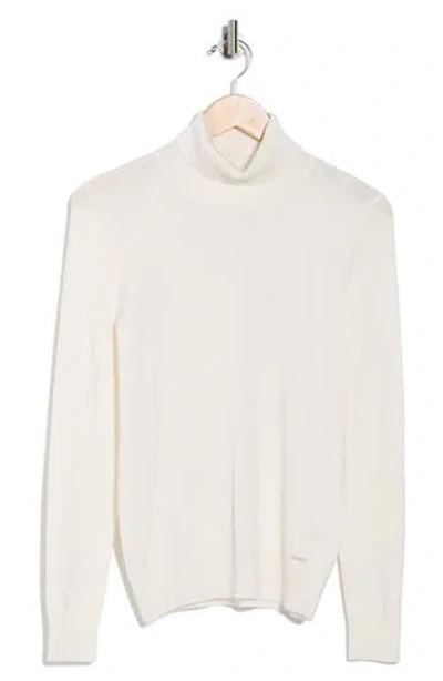 Calvin Klein Long Sleeve Turtleneck Sweater In White