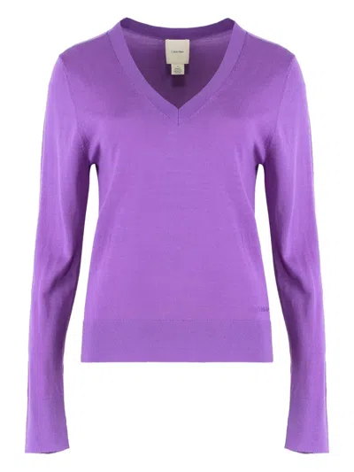 CALVIN KLEIN LONG-SLEEVE V-NECK SWEATER