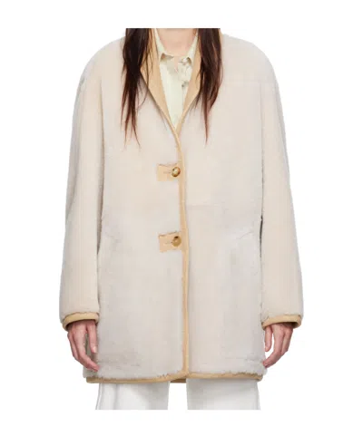 Calvin Klein Long-sleeved Coat In Nude