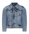 Calvin Klein Long-sleeved Denim Coat In Blue