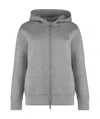 Calvin Klein Zip-up Hoodie With Hood And Pockets In Gray