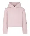 Calvin Klein Pink Crop Sweatshirt For Girl With Logo In Pink