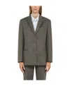 Calvin Klein Grey Wool Tailored Jacket In Brown