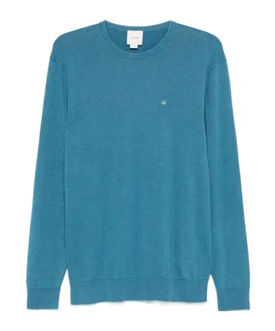 Calvin Klein Long-sleeved Sweater In Blue