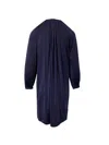 Calvin Klein Longsleeve Shift Dress In Navy Blue In Polyamide In Blue