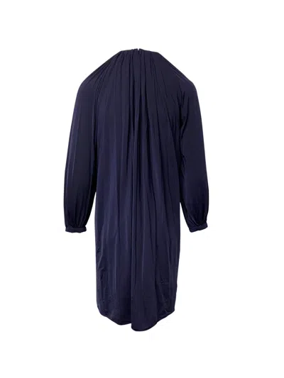 Calvin Klein Longsleeve Shift Dress In Navy Blue In Polyamide
