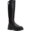 Calvin Klein Lonie Womens Chunky Tall Riding Boots In Black