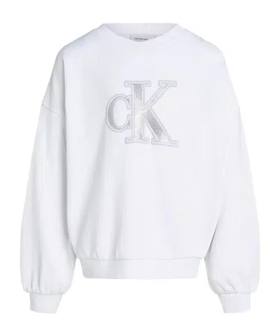 Calvin Klein Loose Logo Sweatshirt In Bright White