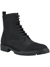 CALVIN KLEIN LORENZO MENS LEATHER ALMOND TOE COMBAT & LACE-UP BOOTS