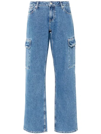 Calvin Klein Low-rise Cargo Jeans In Blue