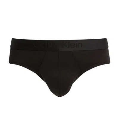 Calvin Klein Low-rise Tonal Briefs In Black