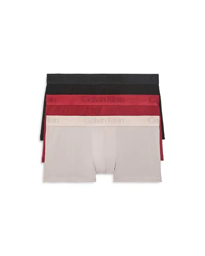 Calvin Klein Low Rise Trunks, Pack Of 3 In Black/zinc/syrah