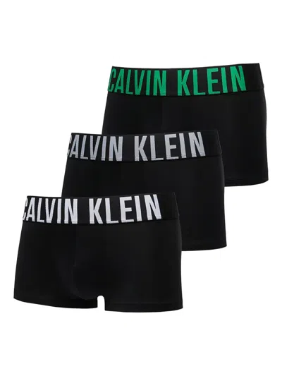 Calvin Klein Low-rise Trunks (pack Of Three) In Black