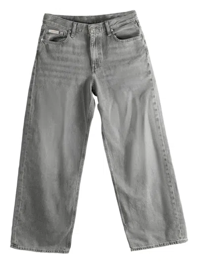 Calvin Klein Low-rise Wide-leg Jeans In Gray