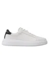 Calvin Klein Low Top Lace Up Lth Sneakers In Bianco Chiari E Naturali