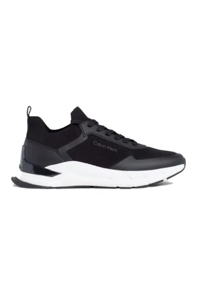 Calvin Klein Low Top Lace Up Mix Shoes In Nero