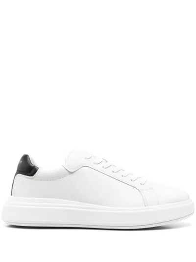 Calvin Klein Low Top Lace Up Shoes In White