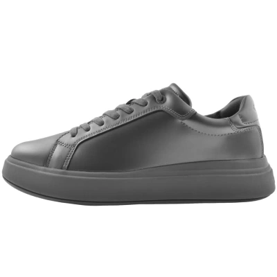 Calvin Klein Low Top Lace Up Trainers Grey In Gray