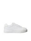 Calvin Klein Low-top Sneakers With Embossed Geometric Pattern In White