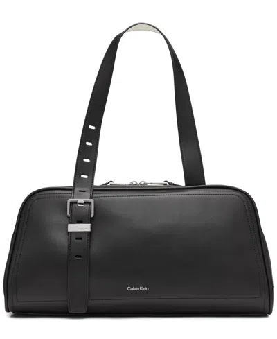 Calvin Klein Lowen Satchel Bag In Black,white