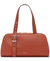 Calvin Klein Lowen Satchel Bag In Chili Spice,cherub White