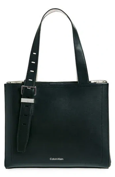 Calvin Klein Lowen Tote Bag In Black/white