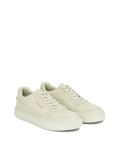 Calvin Klein Low-top Leather Lace-up Sneaker In White