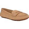 Calvin Klein Womens Solid Man Made Loafers In Camel