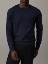 Calvin Klein Luxury Cotton Sweater In Blue