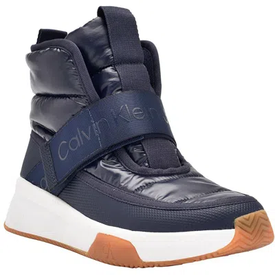 Calvin Klein Mabon Womens Nylon Slip-on Casual And Fashion Trainers In Dark Blue Multi