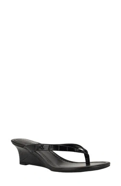 Calvin Klein Maggy Wedge Slide Sandal In Black