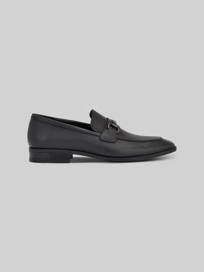 Calvin Klein Malcome Leather Bit Loafers In Blue
