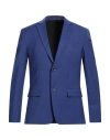 Calvin Klein Man Blazer Blue Size 42 Wool, Polyester, Elastane In Blue