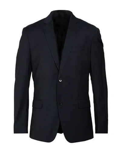 Calvin Klein Man Blazer Charcoal Size 44 Wool In Grey