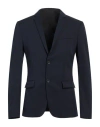 Calvin Klein Man Blazer Navy Size 38 Polyester, Wool, Elastane In Navy Blue