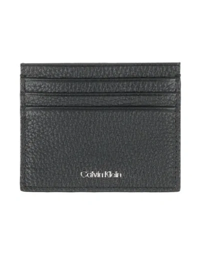 Calvin Klein Man Cardholder Black Size - Cow Leather
