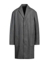 Calvin Klein Man Coat Charcoal Size L Wool, Polyamide In Grey