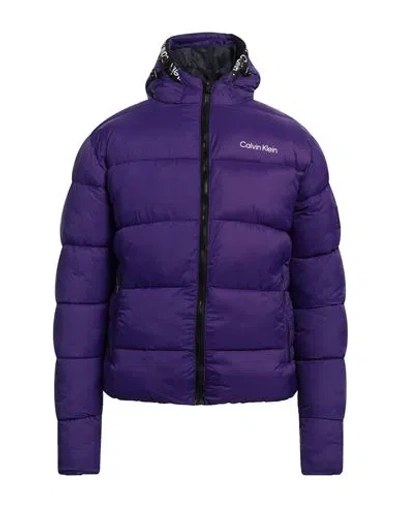 Calvin Klein Man Down Jacket Purple Size L Nylon