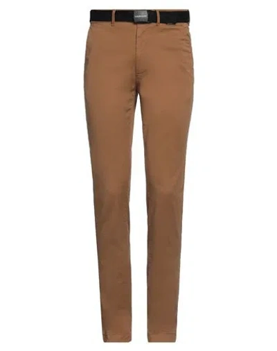 Calvin Klein Man Pants Camel Size 29w-32l Cotton, Elastane In Brown