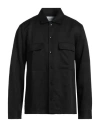 Calvin Klein Man Shirt Black Size Xl Lyocell, Linen In Black
