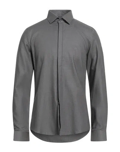 Calvin Klein Man Shirt Grey Size 16 Cotton In Gray