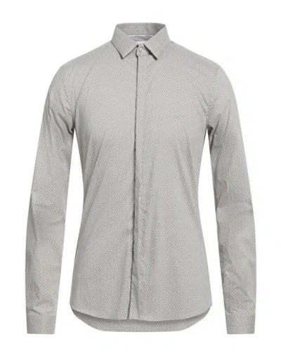 Calvin Klein Man Shirt Grey Size 17 ½ Cotton, Polyamide, Elastane In Gray