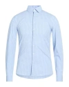 Calvin Klein Man Shirt Light Blue Size 15 Cotton, Elastane In Multi