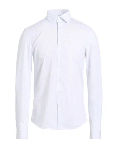 Calvin Klein Man Shirt White Size 15 Cotton, Elastane In Multi