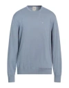 Calvin Klein Man Sweater Light Blue Size Xxl Cotton, Silk
