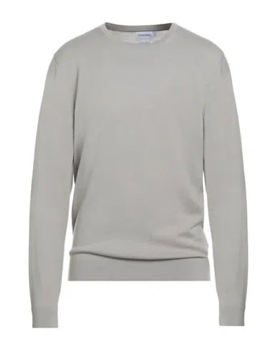 Calvin Klein Man Sweater Light Grey Size Xxl Wool In Gray